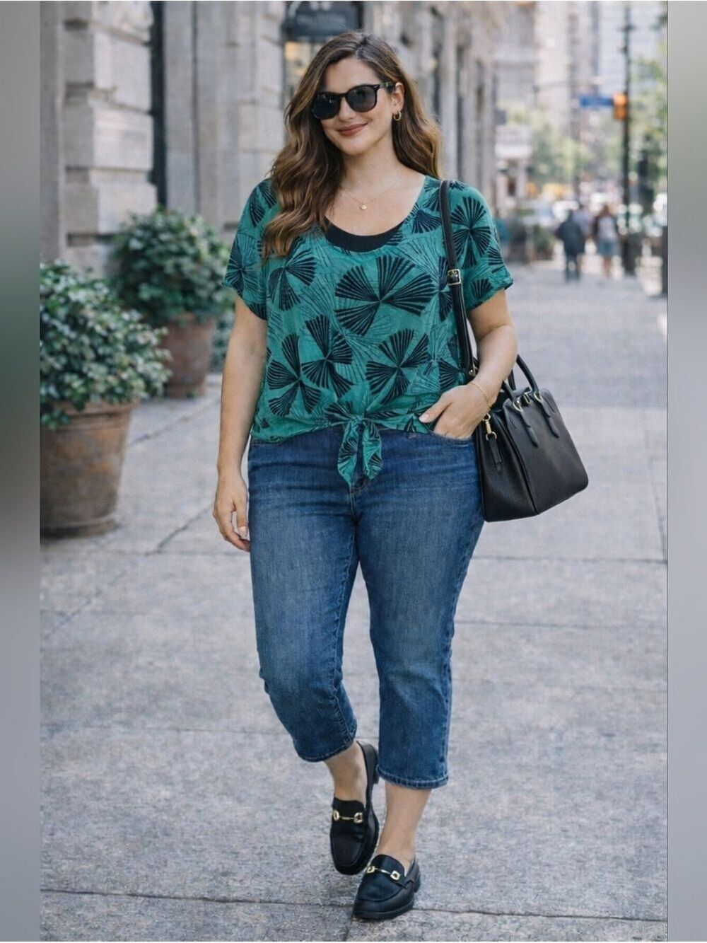 Teal Sheer Tie Front Blouse, Lightweight Summer Shirt - Picture 4 of 10